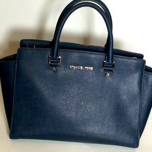 Navy Blue Michael Kors Handbag w/Removable Strap